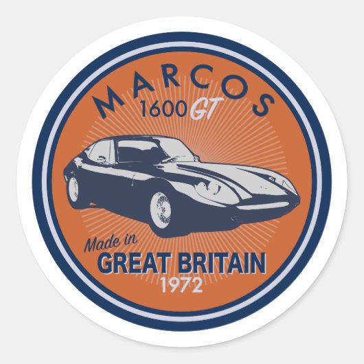 Marcos 1600GT Ronde Sticker (Voorkant)