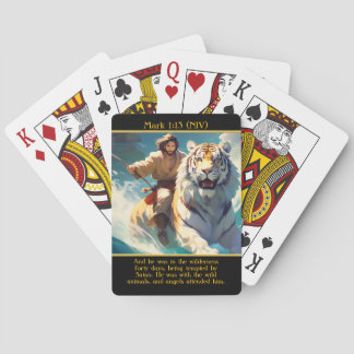 Marcus 1:13 Veertigdaagse Wilderness Test AI Art Pokerkaarten