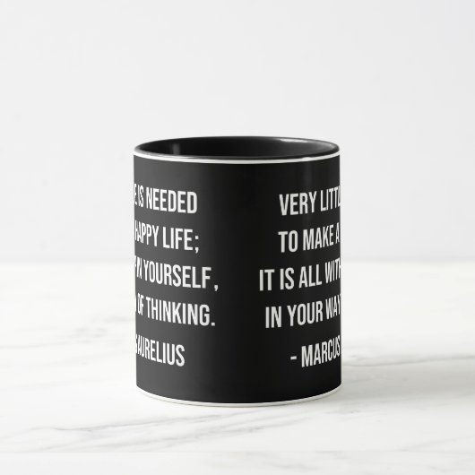Marcus Aurelius Happy Life Citation Mug (Centre)