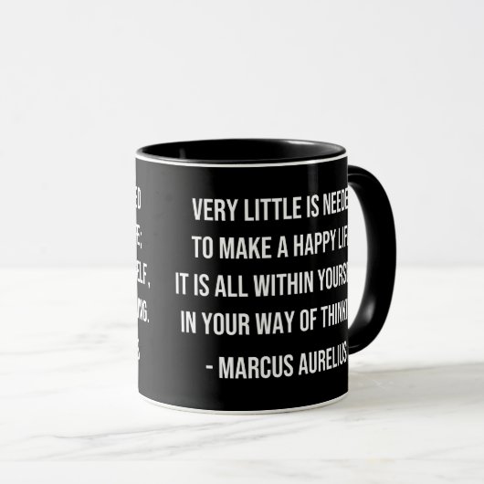 Marcus Aurelius Happy Life Citation Mug (Devant droit)