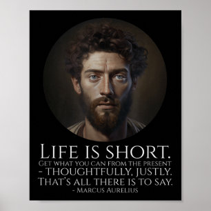 Marcus Aurelius - Het leven is kort - Stoïcijnse f Poster