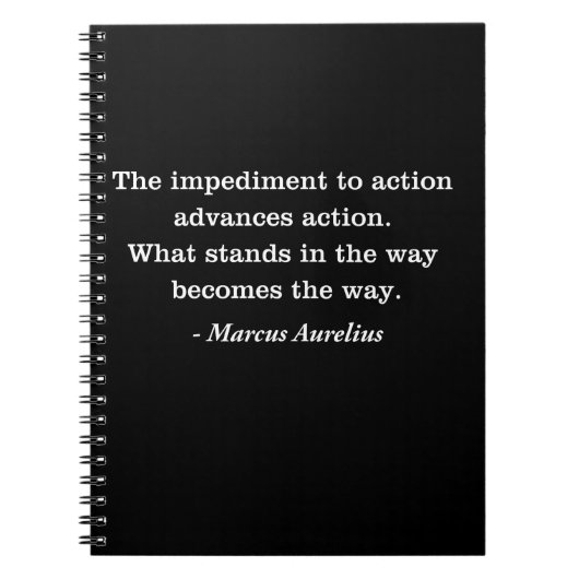 Marcus Aurelius Impediment Stoic Quote Notitieboek (Voorkant)