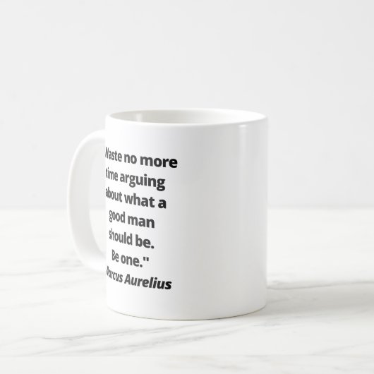 Marcus Aurelius mok koffie (Voorkant links)