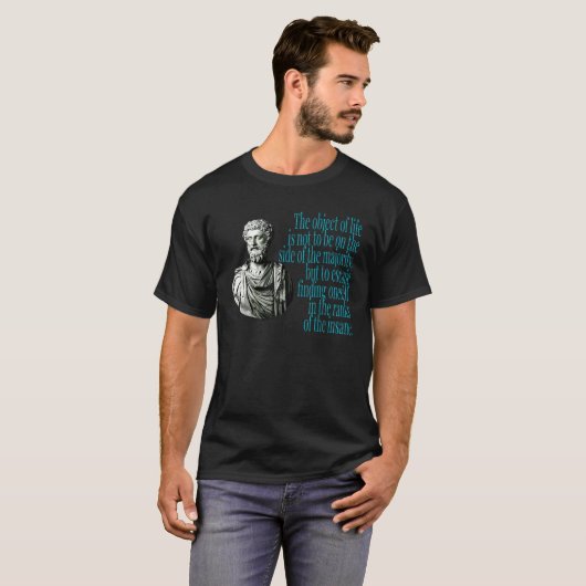 MARCUS AURELIUS OBJECT OF LIFE ESCAPE FINDING RANG T-SHIRT (Voorkant volledig)