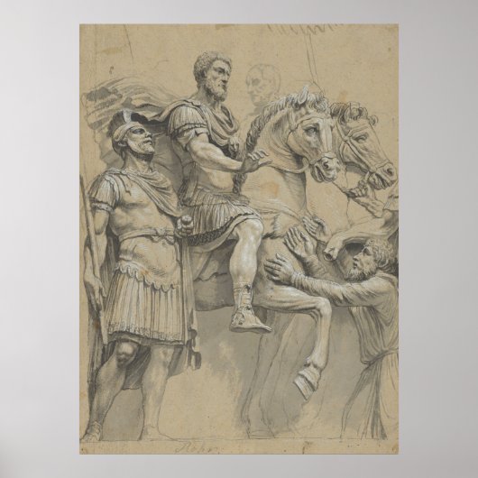  Marcus Aurelius over Horseback Illustratie Poster (Voorkant)