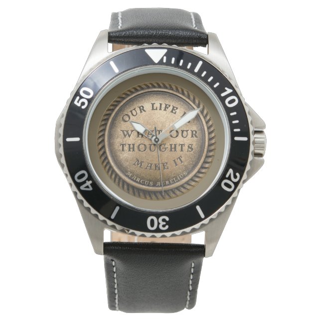 Marcus Aurelius Quote Ons Leven is wat onze .... Horloge (Voorkant)