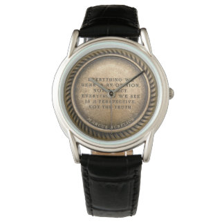 Marcus Aurelius Quote Opinionated Coin Horloge