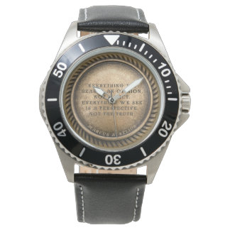 Marcus Aurelius Quote Opinionated Coin Horloge