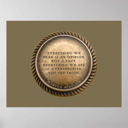 Marcus Aurelius Quote Opinionated Coin Poster (Voorkant)