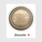 Marcus Aurelius Quote Opinionated Coin Sticker (Vel)