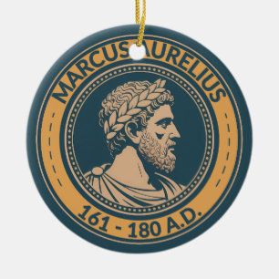 Marcus Aurelius Romeinse keizer Illustratie Badge Keramisch Ornament