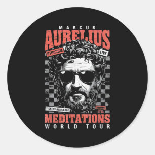 Marcus Aurelius Stoïcijns filosoof citeert Motivat Ronde Sticker