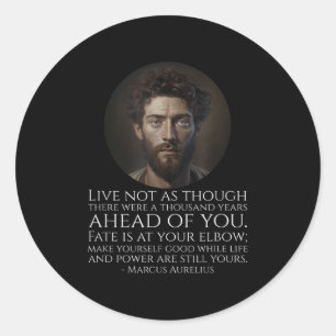 Marcus Aurelius Stoïcisme - Romeinse stoïcijnse fi Ronde Sticker