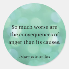 Marcus Aurelius: Verover woede en vind innerlijke  Ronde Sticker