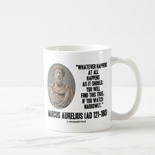 Marcus Aurelius wat er ook gebeurt Koffiemok (Rechts)