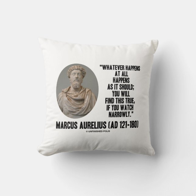 Marcus Aurelius wat er ook gebeurt Kussen (Voorkant)