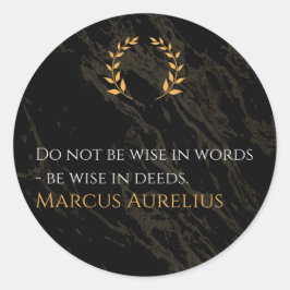 Marcus Aurelius' wijsheid: daden spreken luid Ronde Sticker