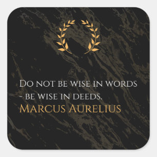 Marcus Aurelius' wijsheid: daden spreken luid Vierkante Sticker