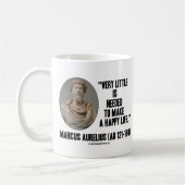 Marcus Aurelius Zeer weinig nodig om gelukkig te z Koffiemok (Links)