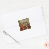 Marcus Furius Camillus en Brennus Vierkante Sticker (Envelop)