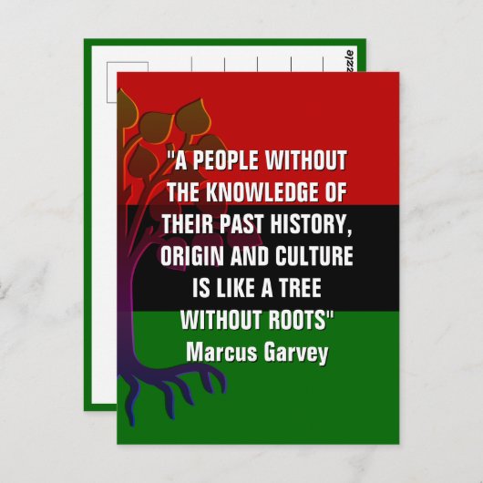 Marcus Garvey TREE ZONDER ROOTS Briefkaart (Voorkant / Achterkant)