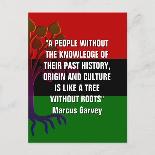 Marcus Garvey TREE ZONDER ROOTS Briefkaart (Voorkant)