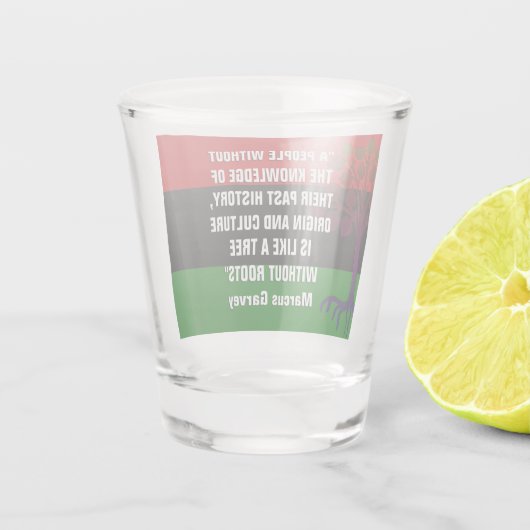 Marcus Garvey TREE ZONDER ROOTS Shot Glas (Achterkant)