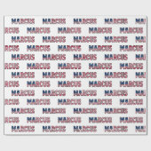 Marcus prénom nom USA papier cadeau US (Plat)