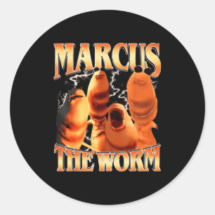 Marcus The Worm Bootleg Voor Mannen Vrouwen Meme F Ronde Sticker