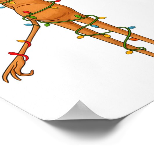 Marcus The Worm, Funny Christmas Lights Poster (Hoek)