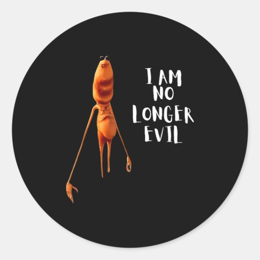 Marcus The Worm I Am No Longer Evil  Ronde Sticker (Voorkant)