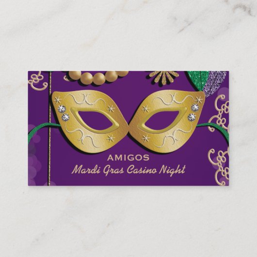 Mard Gras Masquerade Party Drink Ticket (Dos)