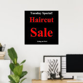 Mardi Affiche de vente de coupes de cheveux mat (Bureau à domicile)