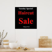 Mardi Affiche de vente de coupes de cheveux mat (Cuisine)