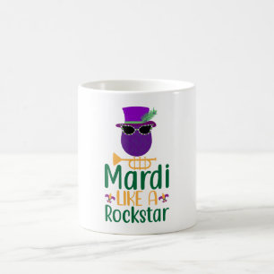 Mardi als een Rockstar Typografische Coffee-Mok Koffiemok