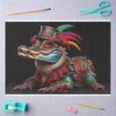 Mardi Gra Gekleurde Alligator Decoupage Tissuepapier (Craft)