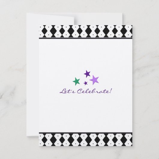 Mardi Gra Thème Anniversaire fête Invitation (Dos)