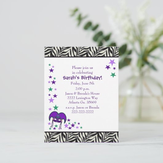 Mardi Gra Thème Anniversaire Invitation (Debout devant)