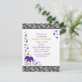 Mardi Gra Theme Birthday Party Invitation Kaart (Staand voorkant)