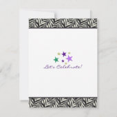 Mardi Gra Theme Birthday Party Invitation Kaart (Achterkant)