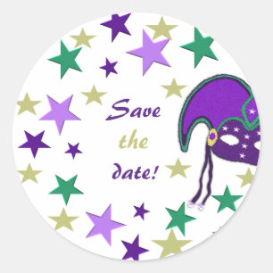Mardi Gra Thème Enregistrer Les Stickers Date