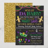 Mardi Grad Genre Reveal Party Invitation (Devant / Derrière)