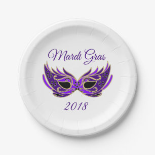 Mardi Gras 2018 Masker Papieren Bordje