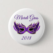 Mardi Gras 2018 Masker Ronde Button 5,7 Cm (Voorkant)