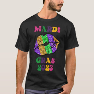 Mardi Gras 2023 Lips for Women Carnival Costume Li T-shirt