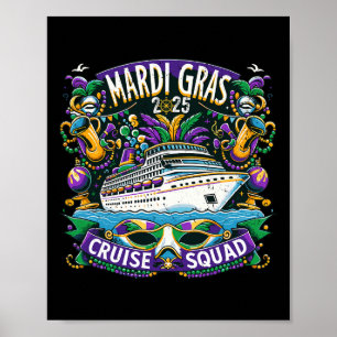 Mardi Gras 2025 Cruise Squad Familie Matching Groe Poster