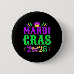 Mardi Gras 2025 Jester Kostuum Mardi Gras Familie Ronde Button 5,7 Cm