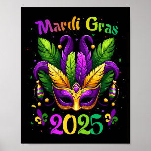 Mardi Gras 2025 Masker Veren Mardi Gras Familie Co Poster