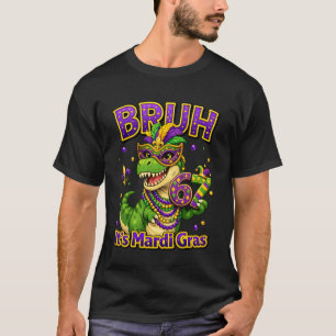 Mardi Gras 2026 T Rex Carnaval Masker Maskerade Di T-shirt