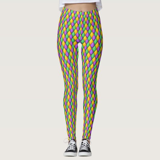 Mardi Gras 2 Diamants Pop Leggings mode (Devant)